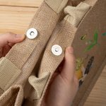 Personalizado Divertido 3D Cartoon Carácter Nacimiento Flor Bolsa de Yute con Nombre Cumpleaños Aniversario Regalo para Mujeres Niñas