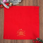 Tovagliolo da tavola riutilizzabile personalizzato in cotone 100% Merry Christmas con nome Decorazione da tavolo Regalo di Natale per la famiglia