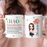 Personalizada Caos Coordinador Carácter Nacimiento Flor 11/15oz Taza de Cerámica con Nombre Cumpleaños Apreciación Regalo para Amigos Familia