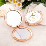 Espejo de maquillaje portátil personalizado con bordes dorados y nombre Birthday Anniversary Gift for Women Girls