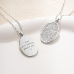 Collar personalizado grabado huella oval con texto cumpleaños aniversario San Valentín regalo para las mujeres