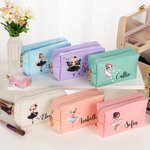 Borsa per il truppo in pelle PU da viaggio personalizzato con nome e personaggio ballerina regalo di compleanno per amanti della danza