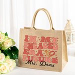 Personalizzato In My Engaged Era Future Mrs. Riutilizzabile Grande Tote Bag in iuta con nome Engagement Bridal Shower Regalo di addio al nubilato per le donne