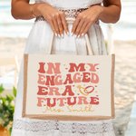 Personalizado en Mi Era Comprometido Futuro Anillo Amor Bolsa de lona de yute con el título Compromiso Ducha Nupcial Cumpleaños Regalo para las mujeres