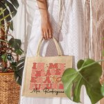 Personalizzato In My Engaged Era Future Mrs. Riutilizzabile Grande Tote Bag in iuta con nome Engagement Bridal Shower Regalo di addio al nubilato per le donne
