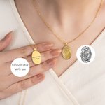 Collar personalizado grabado huella oval con texto cumpleaños aniversario San Valentín regalo para las mujeres