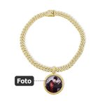 Collana cubana da uomo Iced Out con ciondolo personalizzata con foto gioielli hip hop regalo di compleanno ragazzi e uomo