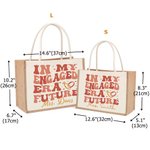 Personalizado en Mi Era Comprometido Futuro Anillo Amor Bolsa de lona de yute con el título Compromiso Ducha Nupcial Cumpleaños Regalo para las mujeres
