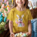 Gepersonaliseerd Paashaasje Bellenblazen 100% Katoenen Baby Bodysuit T-shirt met Naam Paas Baby Shower Gift voor Baby Jongen Meisje