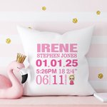 Personalisierte Cartoon-Charakter Baby Geburt Informationen weichen Wurf Kissen Abdeckung Home Decor Geburtstag Baby Dusche Housewarming Geschenk für Neugeborene neue Mutter