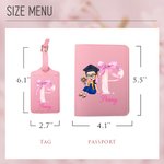 Porte passeport personnalisé en cuir PU avec nom Graduation Girl Bow Initial Graduation Birthday Gift for Girls Schoolmates