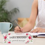 Personalized Acrylic Flower Name Sign Desk Nameplate Office Decor Congratulate Appreciation Gift for Colleague Family