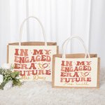 Personalizado en Mi Era Comprometido Futuro Anillo Amor Bolsa de lona de yute con el título Compromiso Ducha Nupcial Cumpleaños Regalo para las mujeres