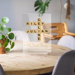 Placa acrílica personalizada con los nombres de la familia para siempre Regalo de inauguración de la casa para la familia