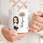 Personalizada Caos Coordinador Carácter Nacimiento Flor 11/15oz Taza de Cerámica con Nombre Cumpleaños Apreciación Regalo para Amigos Familia