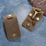 Personalisierte Vintage Leder Schlüsselanhänger mit eingraviertem Namen Gürtel Zubehör Vatertag Geburtstag Geschenk für Männer