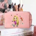 Personalizada Nacimiento Flor Caricatura Personaje Cuero Bolsa de Maquillaje con Nombre Viaje Portátil Esenciales Cumpleaños Novia Regalo para Mujeres
