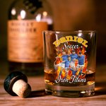 Personalised Old Fashioned Rock Flame Sports Team Photo 10oz Whiskey Glass with Name and Number Game Celebration Party Gift for Sports Lovers