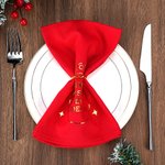 Tovagliolo da tavola riutilizzabile personalizzato in cotone 100% Merry Christmas con nome Decorazione da tavolo Regalo di Natale per la famiglia