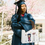 Borsa tote in tela da viaggio personalizzato con nome e fiore di nascita laurea personaggio cartone anitamo regalo di laurea per donne