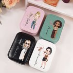 Gepersonaliseerde Zodiac Geboortebloem Cartoon Karakter PU Leren Sieraden Doos met Naam en LED Make-up Spiegel Verjaardag Moederdag Cadeau voor Vrouwen