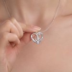 Collier personnalisé étoile lune zircon coeur avec pierre de naissance texte gravé bijou délicat anniversaire cadeau de St Valentin pour femme