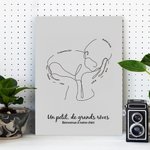 Tableau à Ligne Simplifiée Personnalisé avec Informations du Bébé Cadre à Choix Décoration de Maison Cadeau de Naissance Baby Shower pour Nouveau-né