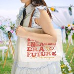 Personalisierte In meinem verlobten Ära Zukunft Ring Herz Canvas Tote Bag withLeather Handle und Name Engagement Bridal Shower Geschenk für Frauen Brautjungfern