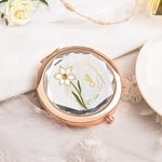 Espejo de maquillaje portátil personalizado con bordes dorados y nombre Birthday Anniversary Gift for Women Girls