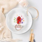 Personalisierte Birthstone Floral Moon Keramik Trinket Schmuck Schale mit Namen Engagement Bridal Shower Hochzeit Geschenk für Frauen