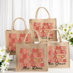 Personalizzato In My Engaged Era Future Mrs. Riutilizzabile Grande Tote Bag in iuta con nome Engagement Bridal Shower Regalo di addio al nubilato per le donne