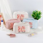 Personalizado En mi era comprometida Futuro Bolsa de maquillaje de cuero PU con nombre Esenciales de viaje portátil Regalo de boda para mujeres Niñas