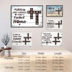 Personalised Paw Print Pet Crossword Puzzle Art Canvas Poster Framed Frameless Painting Home Decor Birthday Gift for Pet Lover
