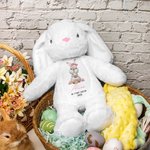 Personalisierte My First Easter Egg Basket Plüsch Hase Spielzeug mit Namen und Jahr Ostern Geburtstag Geschenk für Kinder