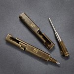 Personalisierte tragbare Metro Messing Mini Vintage Bolt Action EDC Stift mit eingravierten Initialen Schreibgerät Camping Geschenk für Outdoor-Liebhaber Golfer