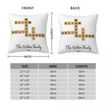 Personalised Rustic Scrabble 2-25 Names Crossword Puzzle Art Throw Pillow Cover with Title Home Decor Birthday Holiday Party Gift for Family Friends