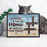 Personalised Paw Print Pet Crossword Puzzle Art Canvas Poster Framed Frameless Painting Home Decor Birthday Gift for Pet Lover