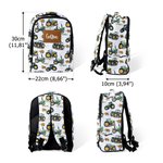 Personalisierter Grüner Traktor Kinder Reise Rucksack mit Namen Federtasche Verstellbaren Schultergurten Schulanfang Geburtstag Geschenk für Kinder