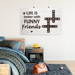 Personalised Paw Print Pet Crossword Puzzle Art Canvas Poster Framed Frameless Painting Home Decor Birthday Gift for Pet Lover