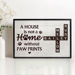 Personalised Paw Print Pet Crossword Puzzle Art Canvas Poster Framed Frameless Painting Home Decor Birthday Gift for Pet Lover