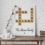 Puzzle personalizzato di parole crociate Scrabble Art Poster senza cornice con 2-25 nomi di famiglia Regalo di inaugurazione per i familiari