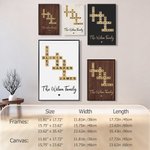 Puzzle personalizzato di parole crociate Scrabble Art Poster senza cornice con 2-25 nomi di famiglia Regalo di inaugurazione per i familiari