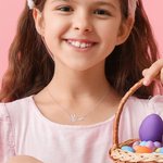 Personalized Cute Bunny Name Necklace Dainty Jewelry Easter Birthday Anniversary Gift for Women Girls