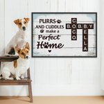 Personalised Paw Print Pet Crossword Puzzle Art Canvas Poster Framed Frameless Painting Home Decor Birthday Gift for Pet Lover