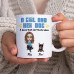 Personalisierte Ein Mädchen und ihr Hund 11oz Becher mit 1-5 Hunde und Namen Geburtstag Geschenk für Frauen Mädchen