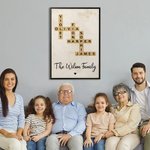 Puzzle personalizzato di parole crociate Scrabble Art Poster senza cornice con 2-25 nomi di famiglia Regalo di inaugurazione per i familiari