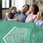 Personalised Love Makes Our House Soft Family Throw Blanket with 1-35 Names and Text Mother's Day Birthday Gift for Grandpa Grandma