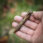 Personalisierte tragbare Metro Messing Mini Vintage Bolt Action EDC Stift mit eingravierten Initialen Schreibgerät Camping Geschenk für Outdoor-Liebhaber Golfer