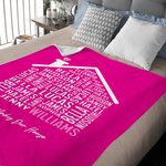 Personalised Love Makes Our House Soft Family Throw Blanket with 1-35 Names and Text Mother's Day Birthday Gift for Grandpa Grandma