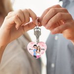 Personalized Double-sided Cartoon Hugging Couple Heart Building Block Puzzle with Date and Name Valentine's Day Anniversary Gift for Couple